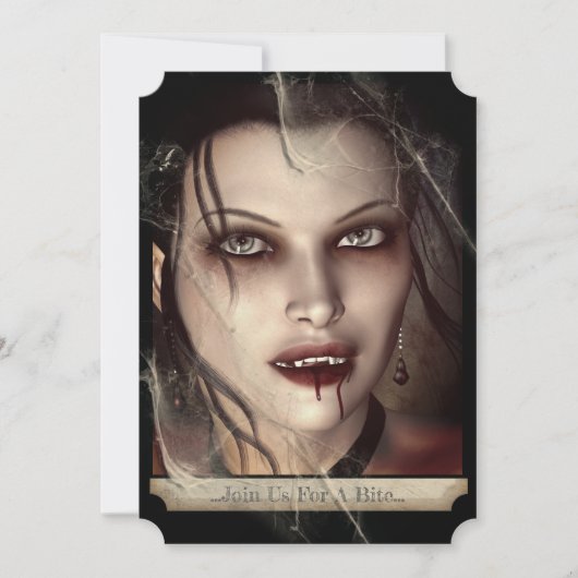 Wicked Vrouw Gothic Vampire Halloween Kaart (Voorkant)