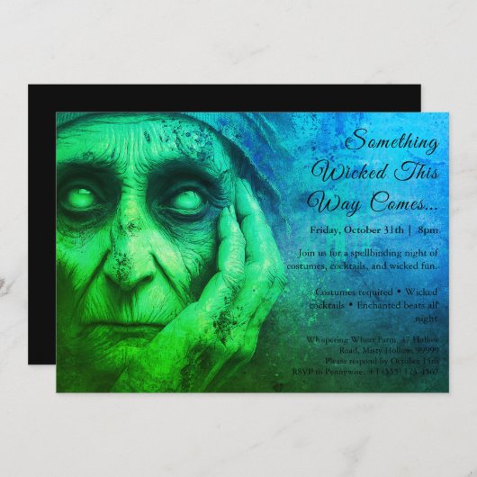 Wicked Witch Halloween Costume Fête Invitation (Devant / Derrière)