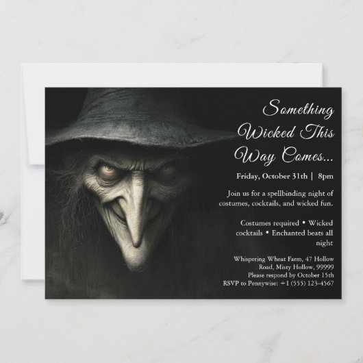 Wicked Witch Halloween Costume Fête Invitation (Devant)