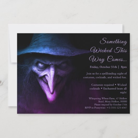 Wicked Witch Halloween Costume Fête Invitation (Devant)