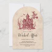 Wicked Witch Haunted House  Halloween Party Kaart (Voorkant)