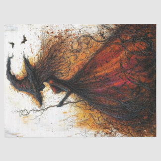 Wicked Witch in Red met vleermuizen Decoupage Tissuepapier