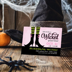 Wicked Witch Kids Verjaardag Kostuum Party Kaart
