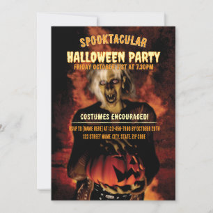 Wicked witch met pompoen Halloween feest Kaart