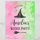 Wicked Witch Verjaardagsfeest Welkom Teken Flyer (Voorkant)