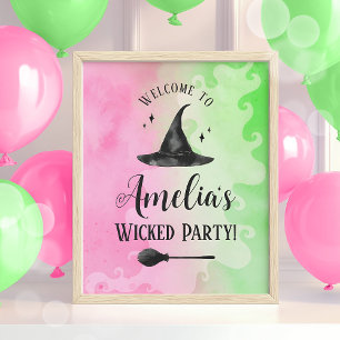 Wicked Witch Verjaardagsfeest Welkom Teken Flyer