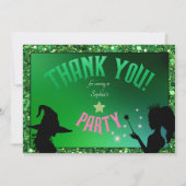 Wickedly Fun Verjaardagsfeest Groen Roze Glinda Kaart (Voorkant)