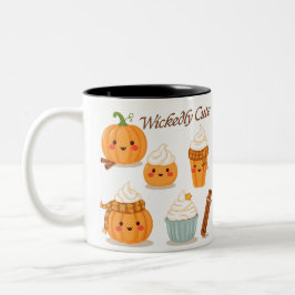 Wickedly Schattige-Halloween ontwerp Tweekleurige Koffiemok
