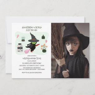 Wickedly Schattigee Green Witch verjaardagsfeestje Kaart