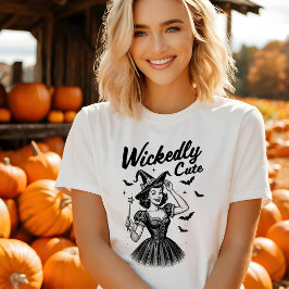 Wickedly Schattigee Halloween Vrouwen Tshirt