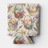Wicker Basket Easter Eggs with Lavender Blikjeskoeler (Voorkant)
