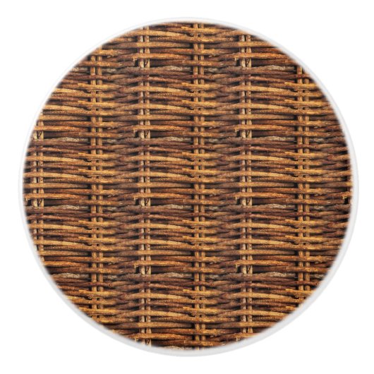 Wicker Basket Patroon Keramische Knop (Voorkant)