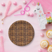 Wicker Basket Patroon Papieren Bordje (Feest)