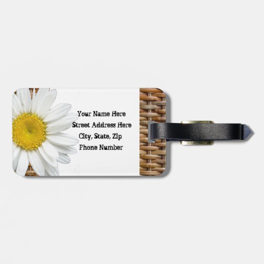 Wicker Daisy Bagagelabel (Achterkant horizontaal)