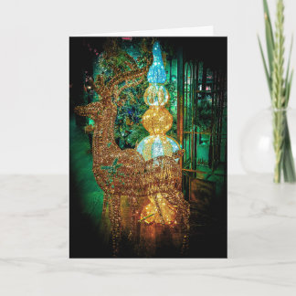 Wicker Reindeer Christmas Card Feestdagen Kaart