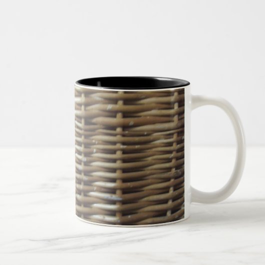 Wicker wordt geschopt tweekleurige koffiemok (Rechts)
