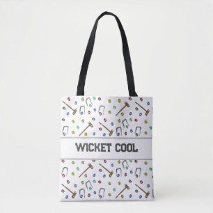Wicket Cool Cute Croquet Pun hand-Illustratie Boho Draagtas