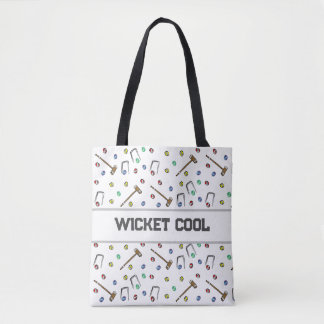 Wicket Cool Cute Croquet Pun hand-Illustratie Boho Draagtas