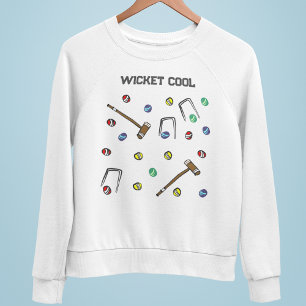 Wicket Cool Whimsical Hand-geïllustreerd Croquet Trui