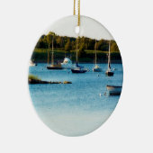 Wickford Rhode Island havenversiering Keramisch Ornament (Rechts)