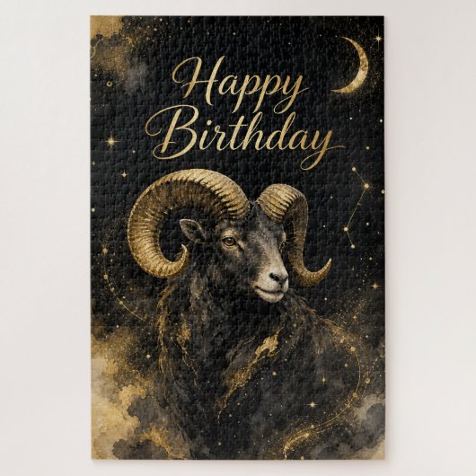 Widder Happy Birthday Sternzeichen Design Legpuzzel (Verticaal)