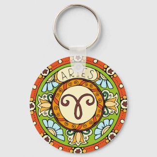 Widder Sternzeichen farbenfrohes Mandala Sleutelhanger