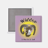 Widder Sternzeichen Magnet Magneet (Voorkant / Achterkant)