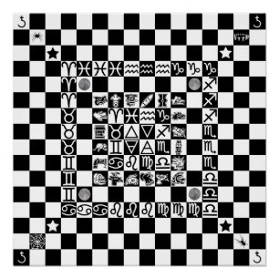 Widdershins Enochian Aztec Magic Ritual Chessboard Perfect Poster