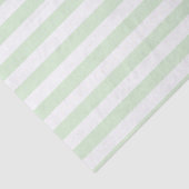 Wide Bleek Milky Jade Green White Striped Pattern Tissuepapier (Detail)