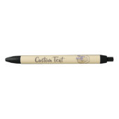 Wide Brimmed Pet Beige Zwarte Inkt Pen (Voorkant)