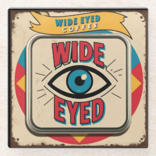 Wide Eted Coffee Co Metaal Reclameteken Glazen Onderzetter