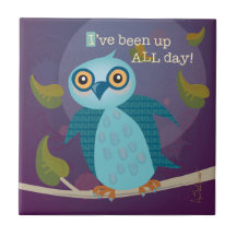 Wide Owl Ceramic Tile