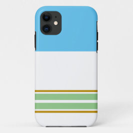 Wide Sky Blauw Wit Top Licht Groen Racing Stripes iPhone 11 Hoesje