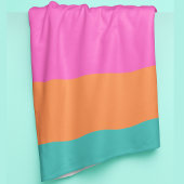 Wide Stripes Roze Sinaasappel en Blauw Modern Fleece Deken