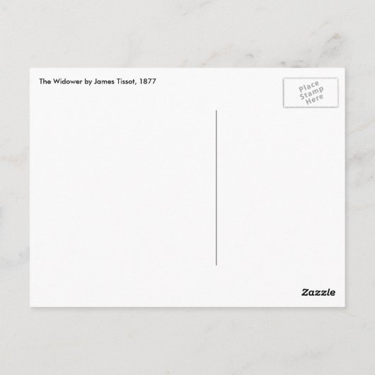 Widower van Tissot, Victoriaans portret kunst Briefkaart (Achterkant)