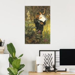 Widower van Tissot,  Victoriaans portret kunst Poster