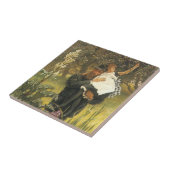 Widower van Tissot, Victoriaans portret kunst Tegeltje (Zijkant)