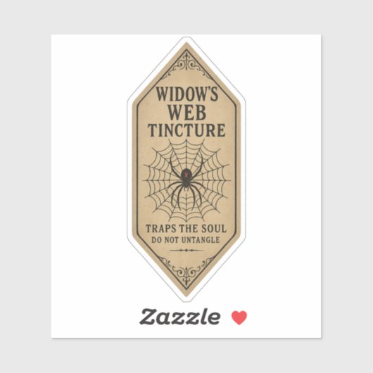 Widow's Web Tinctuur - Halloween Apotheek Label (Vel)