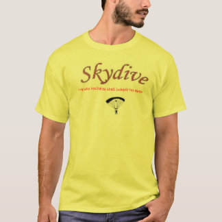 Wie aarzelt erft de aarde (skydive) t-shirt