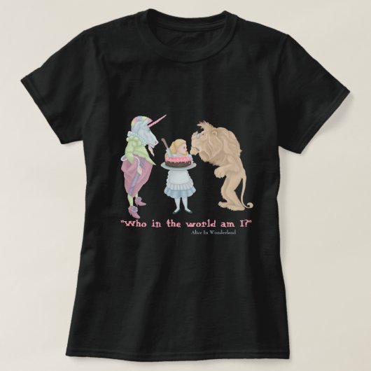 Wie ben ik? Alice T-shirt (Design voorkant)
