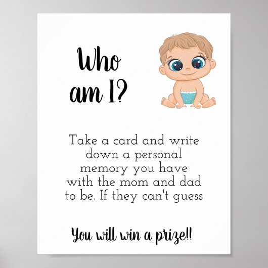 Wie ben ik? Baby jongen Poster (Voorkant)