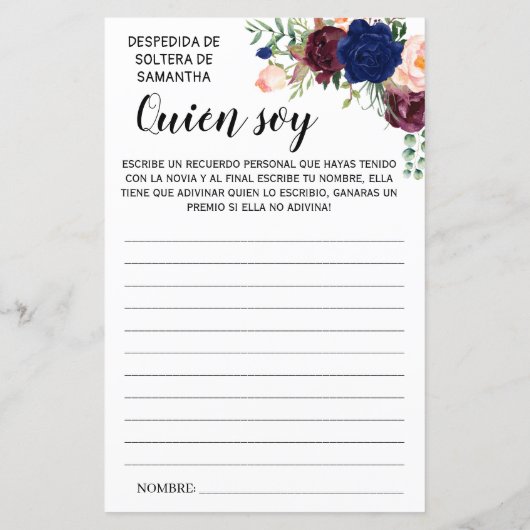 Wie ben ik? Bruidsmeisjesfeest spel nederlands spa (Achterkant)