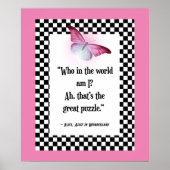 Wie ben ik? Wonderland Alice Quote Poster (Voorkant)