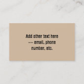 Wie ben jij de duivel? visitekaartje (Achterkant)