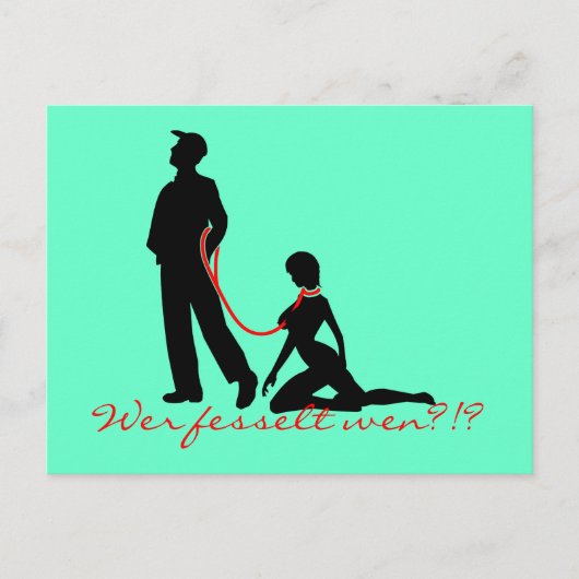 Wie bindt wie? briefkaart (Voorkant)