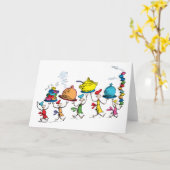 Wie brengt het kerstdiner? kaart (Gele Bloem)