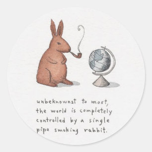 Wie controleert echt de wereld? ronde sticker