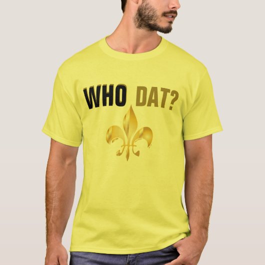 Wie dat? t-shirt (Voorkant)