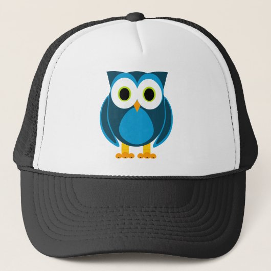 Wie? de heer Owl Cartoon Trucker Pet (Voorkant)