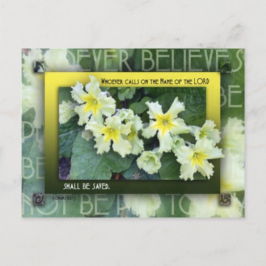 Wie de naam aanroept briefkaart (Voorkant)